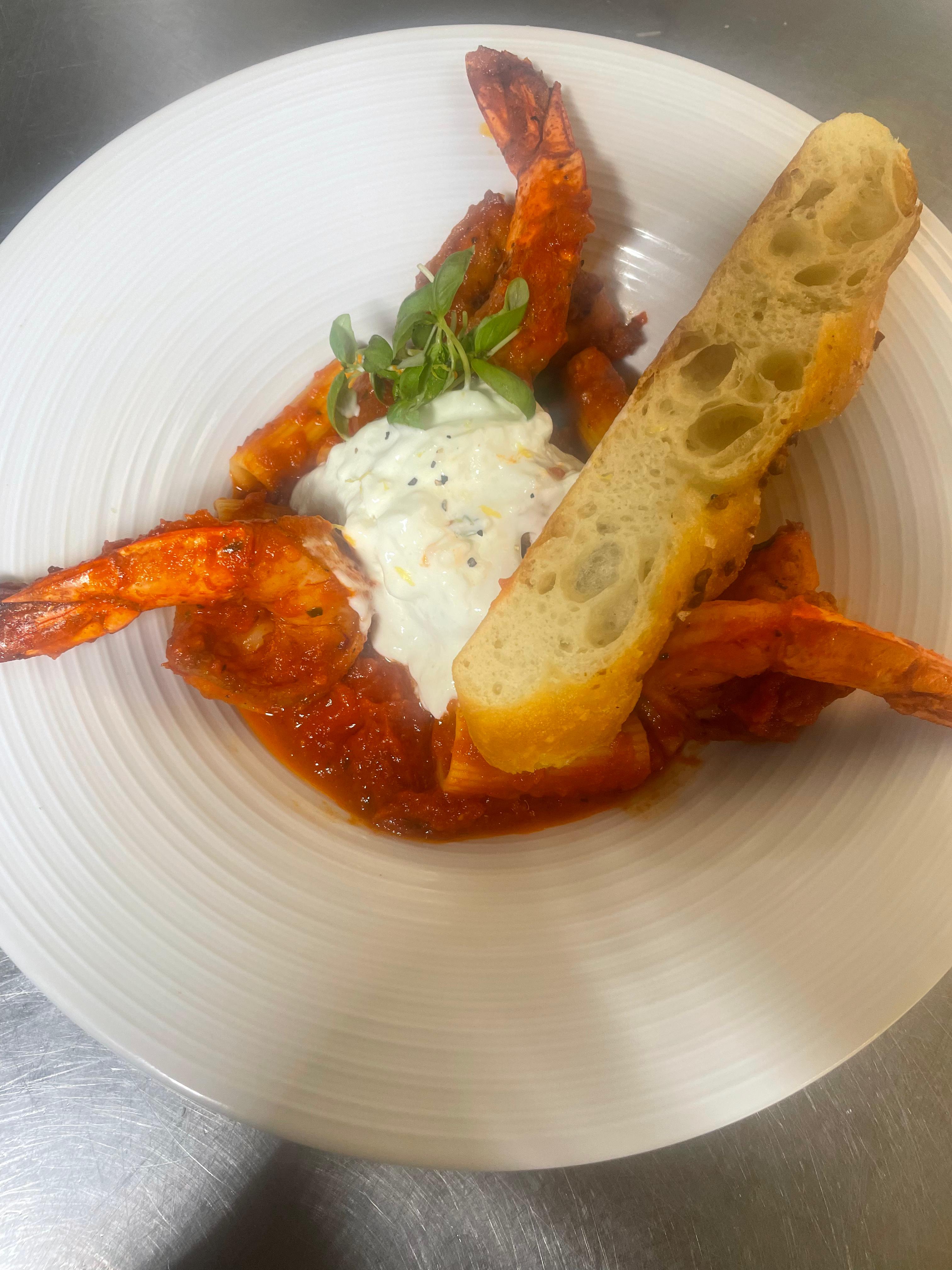 Shrimp in red sauce